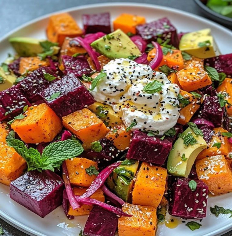 Vibrant Roasted Beet & Sweet Potato Power Salad