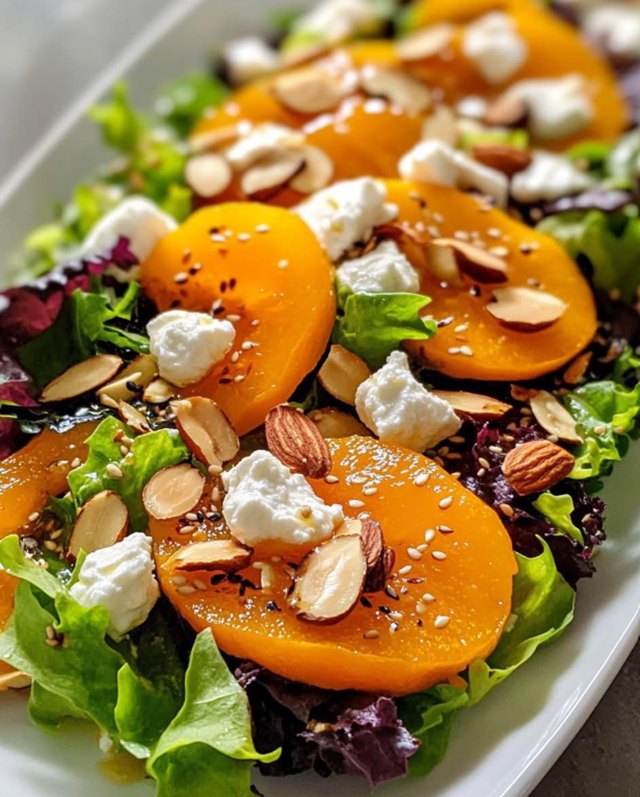 Golden Persimmon & Goat Cheese Autumn Salad