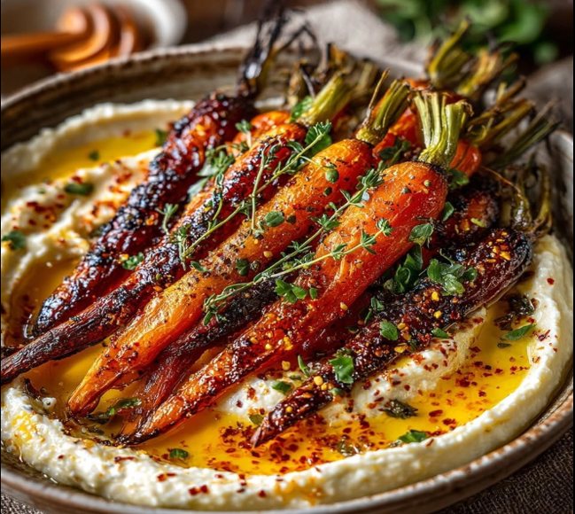 𝐂𝐚𝐫𝐚𝐦𝐞𝐥𝐢𝐳𝐞𝐝 𝐑𝐨𝐚𝐬𝐭𝐞𝐝 𝐂𝐚𝐫𝐫𝐨𝐭𝐬 𝐰𝐢𝐭𝐡 𝐖𝐡𝐢𝐩𝐩𝐞𝐝 𝐑𝐢𝐜𝐨𝐭𝐭𝐚 & 𝐇𝐨𝐭 𝐇𝐨𝐧𝐞𝐲