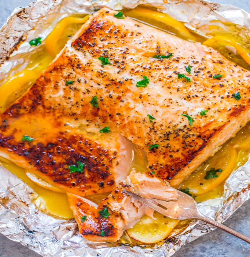 Garlic Lemon Butter Baked Salmon (USA Style)