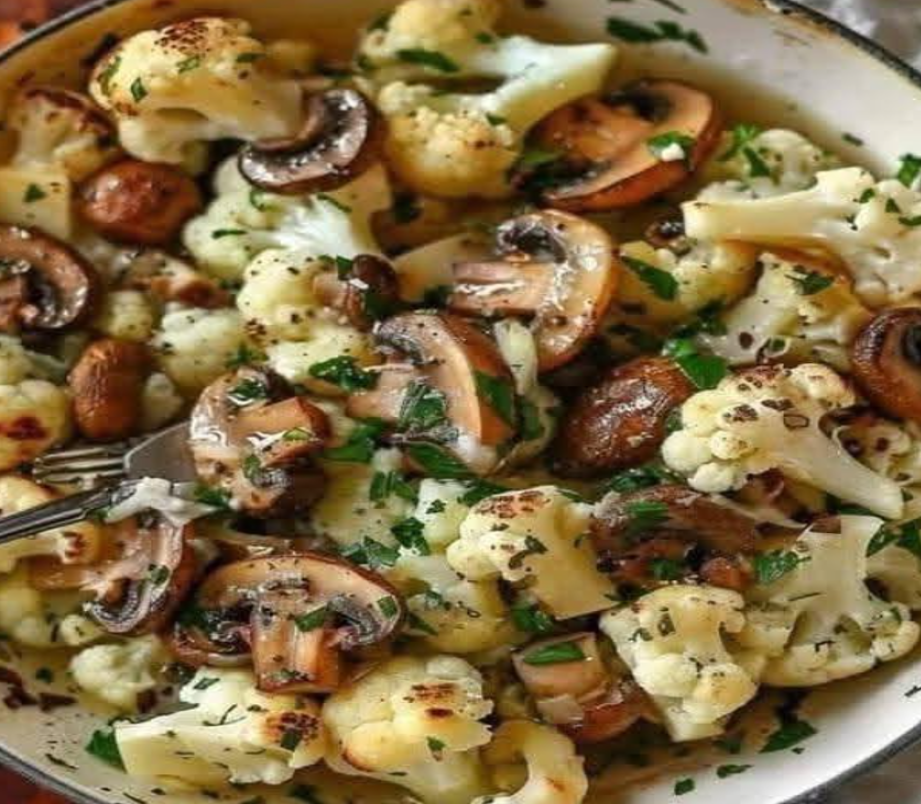 Garlic Cauliflower & Mushrooms