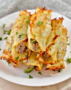 Crispy Keto Cheesesteak Roll Ups